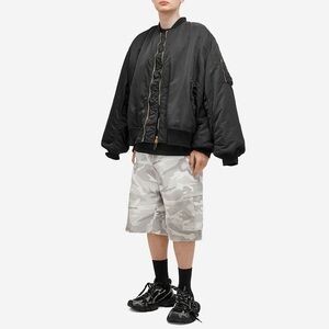 BALENCIAGA Double Sleeve Nylon Bomber Jacket